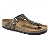 Вьетнамки женские Birkenstock Gizeh Micro Fibre Shiny Python Black